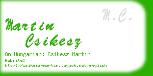 martin csikesz business card